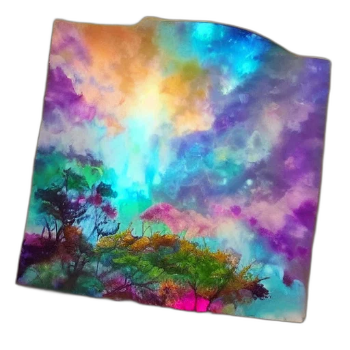 umbrella, tree, watercolor, oil painting transparent PNG cut-out