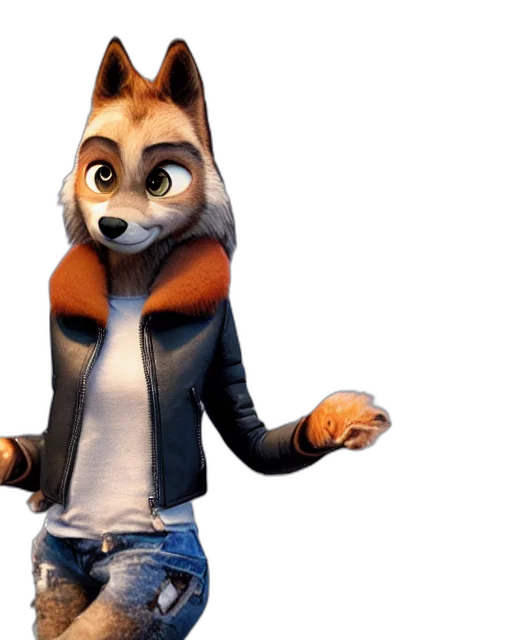 jacket, animal, staff, 3d render transparent PNG cut-out