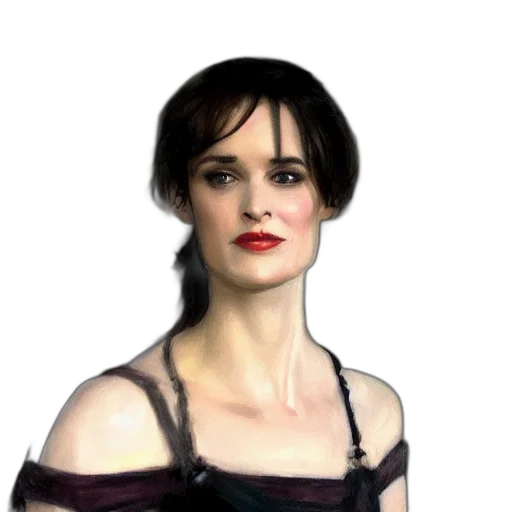 dress, face, jewelry, staff transparent PNG cut-out