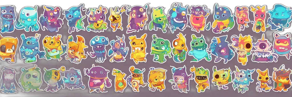 concept art, pastel, neon, colorful transparent PNG cut-out