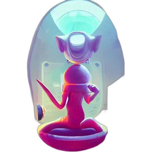 robot, staff, creature, concept art transparent PNG cut-out