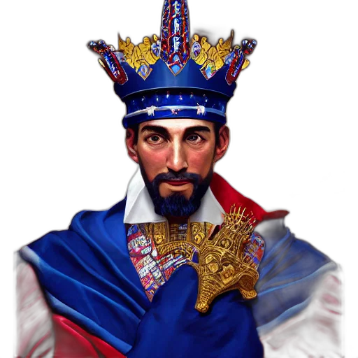 crown, staff, face, photorealistic transparent PNG cut-out