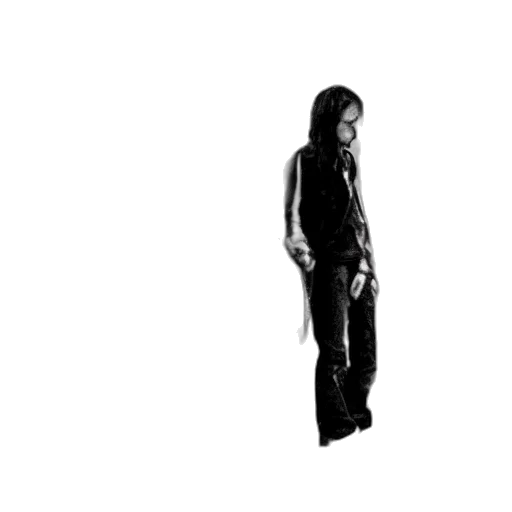 jacket, hair, staff, creature transparent PNG cut-out