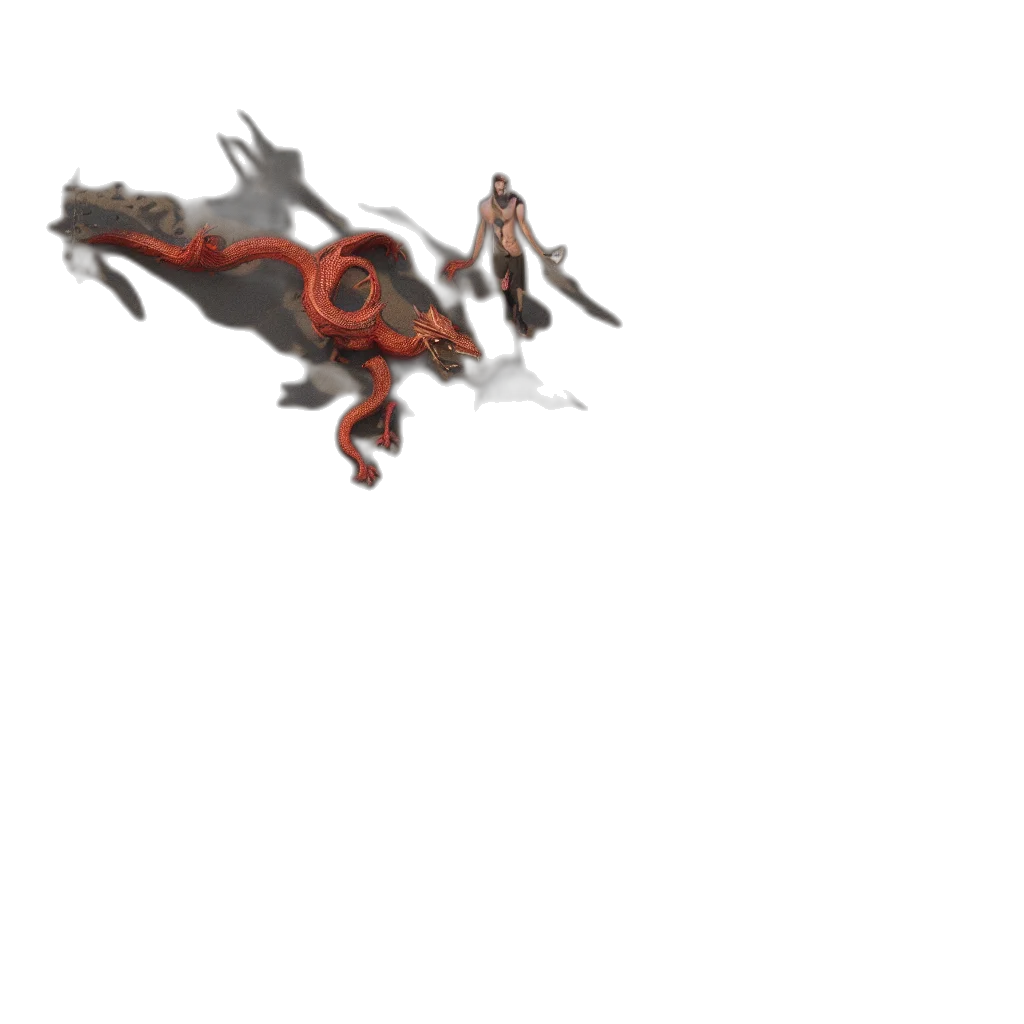 weapon, dragon, creature, staff transparent PNG cut-out