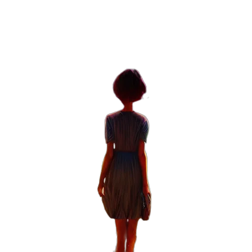 dress, robot, face, staff transparent PNG cut-out