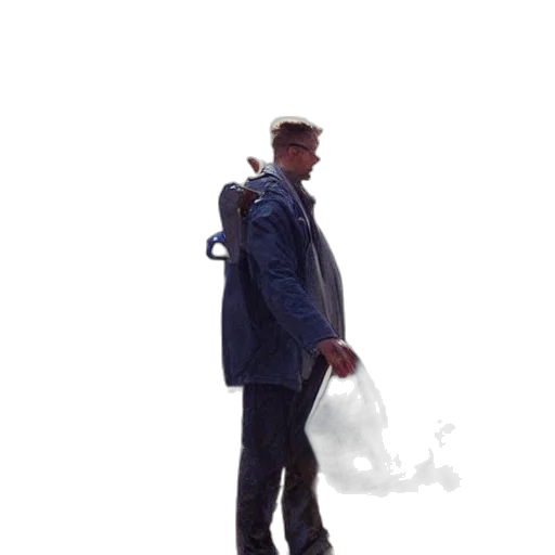 jacket, staff, umbrella, robot transparent PNG cut-out