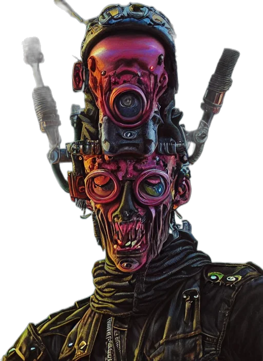 robot, mask, face, weapon transparent PNG cut-out