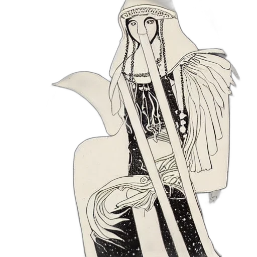 dress, dragon, staff, sword transparent PNG cut-out