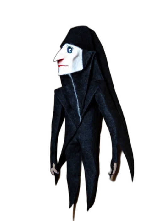 mask, jacket, creature, staff transparent PNG cut-out