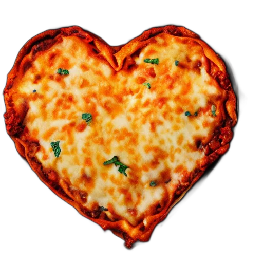 food, heart, shaped, lasagan transparent PNG cut-out