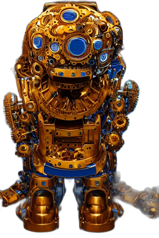 robot, concept art, 3d render, portrait transparent PNG cut-out