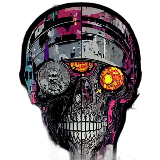 robot, mask, face, cyberpunk transparent PNG cut-out