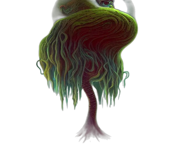 creature, hair, dress, dragon transparent PNG cut-out