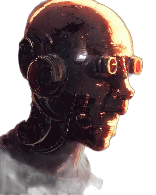 robot, face, mask, staff transparent PNG cut-out