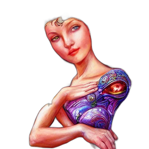 jewelry, dress, face, robot transparent PNG cut-out