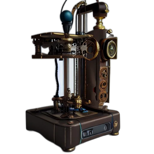 robot, 3d render, steampunk, printer transparent PNG cut-out
