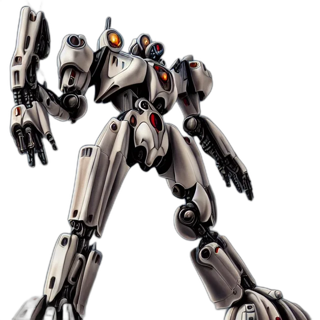 robot, weapon, 3d render, concept art transparent PNG cut-out