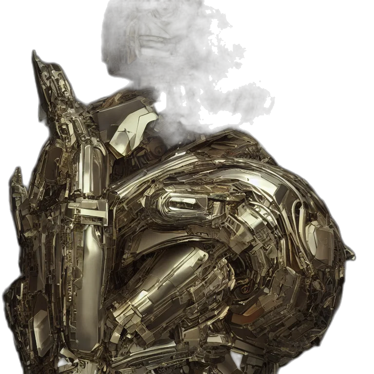 robot, mask, crown, weapon transparent PNG cut-out