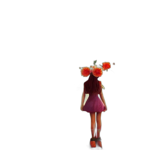 flower, dress, crown, staff transparent PNG cut-out