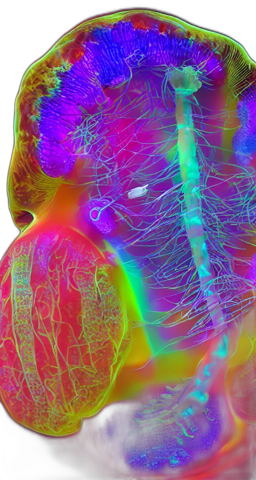 neon lights, neon, jellyfish, made transparent PNG cut-out