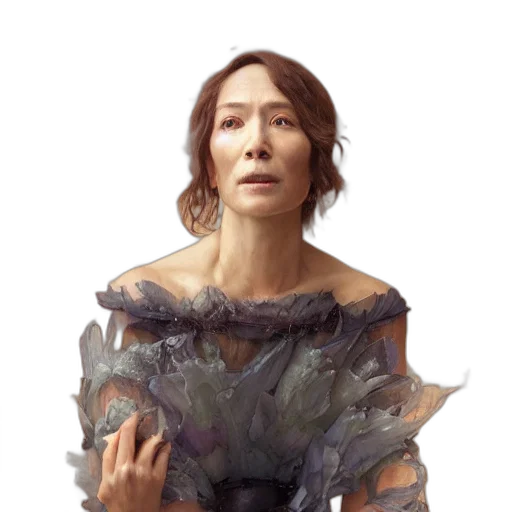 dress, face, robot, creature transparent PNG cut-out