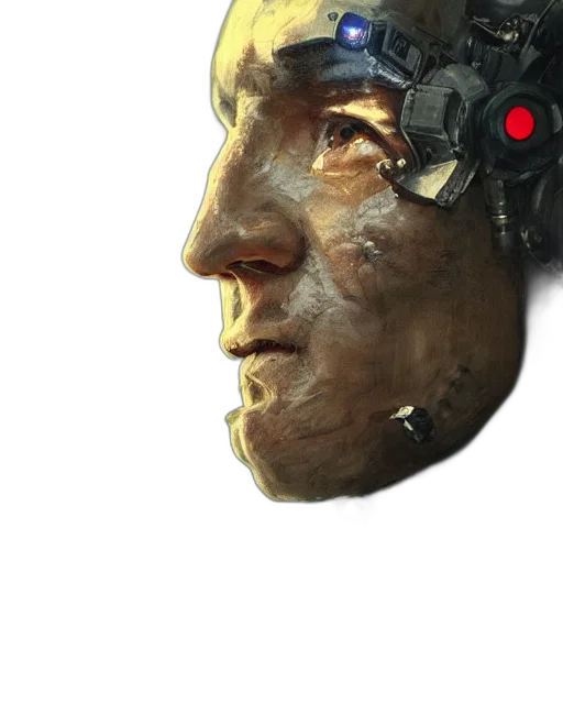 robot, face, mask, 3d render transparent PNG cut-out