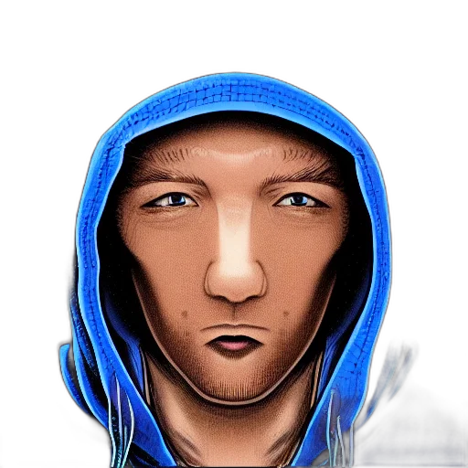 face, jacket, mask, photorealistic transparent PNG cut-out