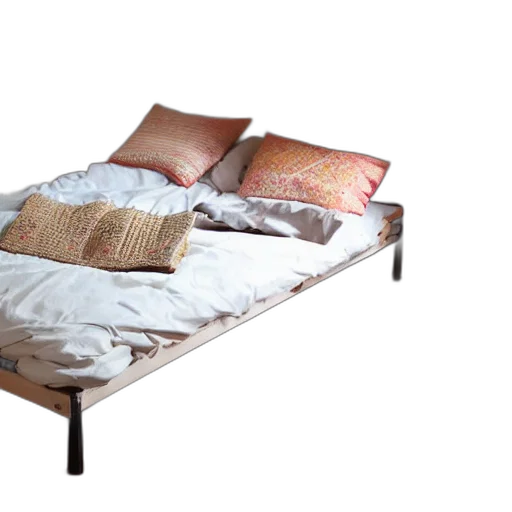 furniture, 3d render, photorealistic, bed transparent PNG cut-out