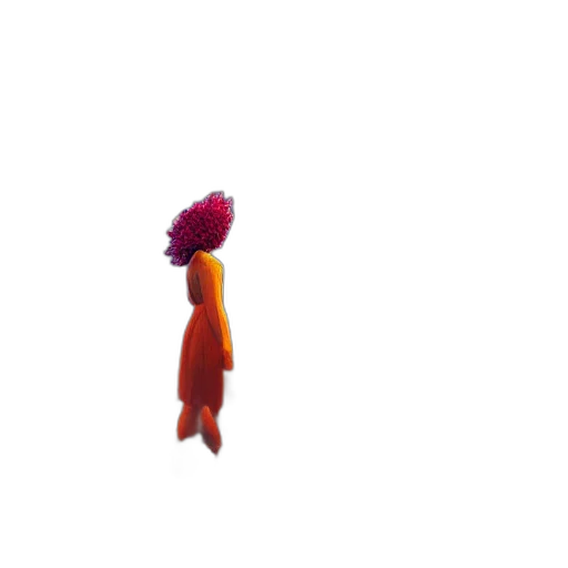 flower, dress, hair, staff transparent PNG cut-out