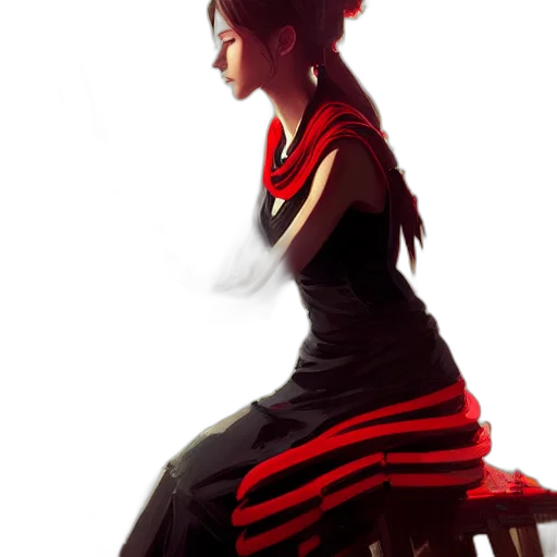 dress, staff, jewelry, concept art transparent PNG cut-out