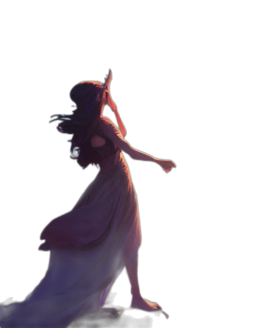 dress, crown, staff, creature transparent PNG cut-out