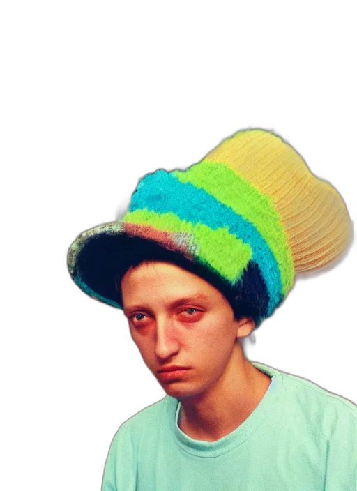 hat, face, hair, creature transparent PNG cut-out