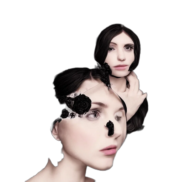 face, mask, crown, hair transparent PNG cut-out