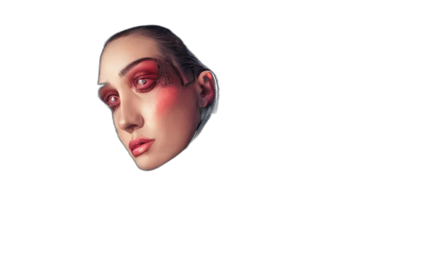 face, mask, robot, creature transparent PNG cut-out