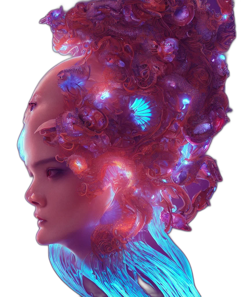 crown, robot, hair, face transparent PNG cut-out