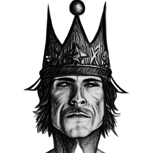 crown, hat, staff, face transparent PNG cut-out