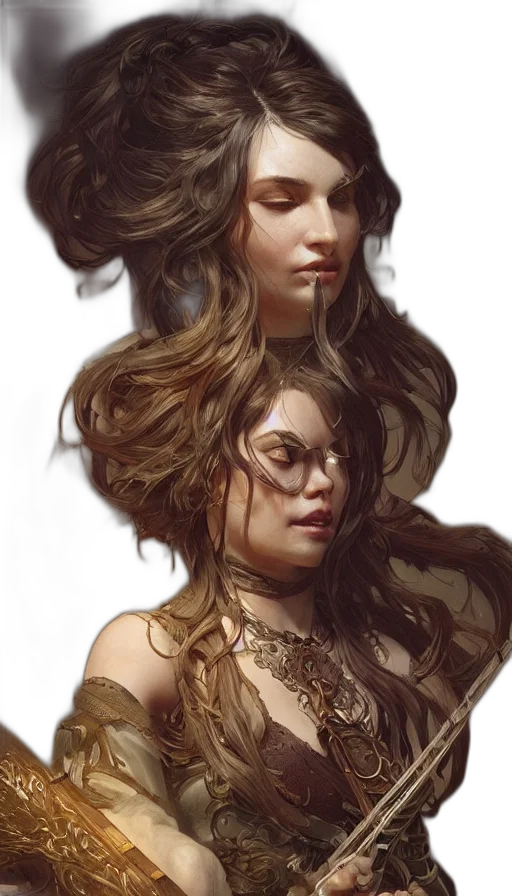 crown, hair, face, fantasy art transparent PNG cut-out