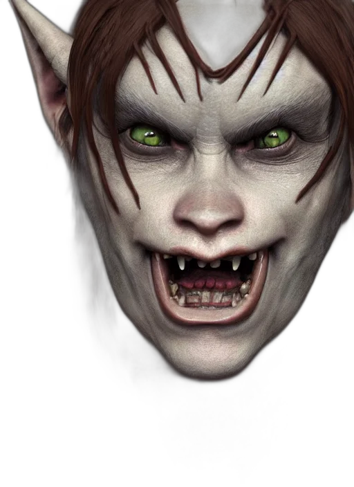 face, mask, creature, photorealistic transparent PNG cut-out