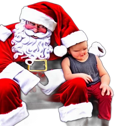 photorealistic, santa, claus, sitting transparent PNG cut-out