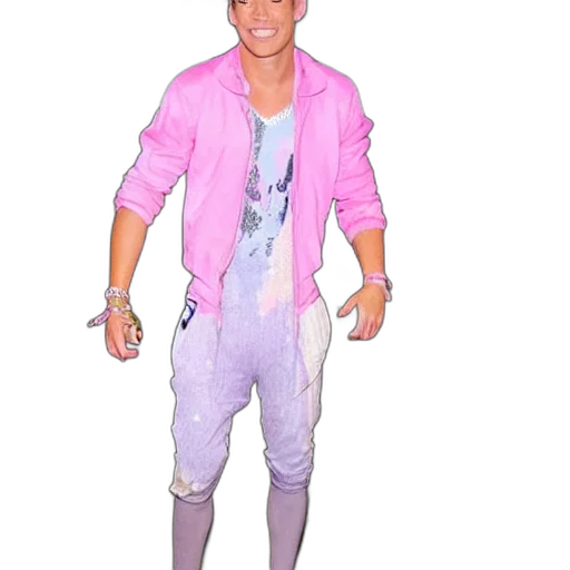 jacket, creature, 3d render, vaporwave transparent PNG cut-out