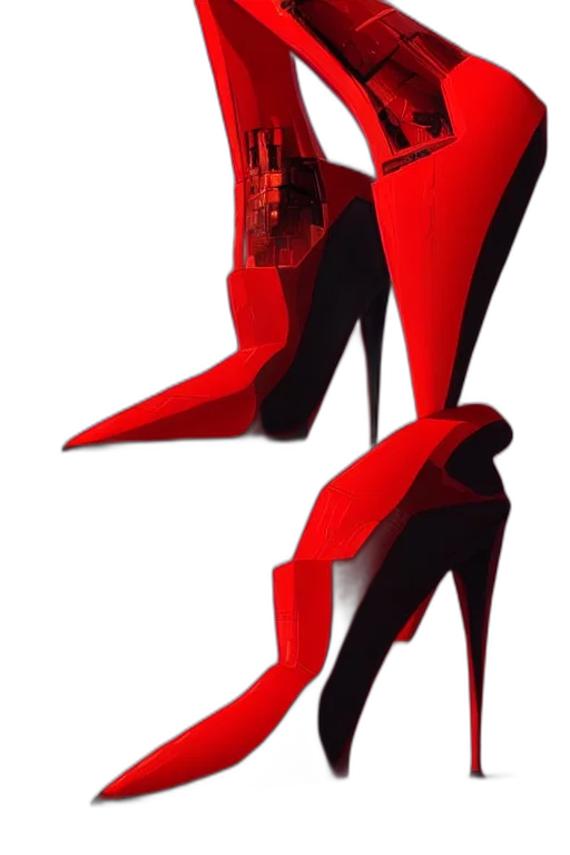 shoes, 3d render, concept art, red transparent PNG cut-out
