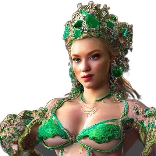 crown, jewelry, fantasy art, 3d render transparent PNG cut-out