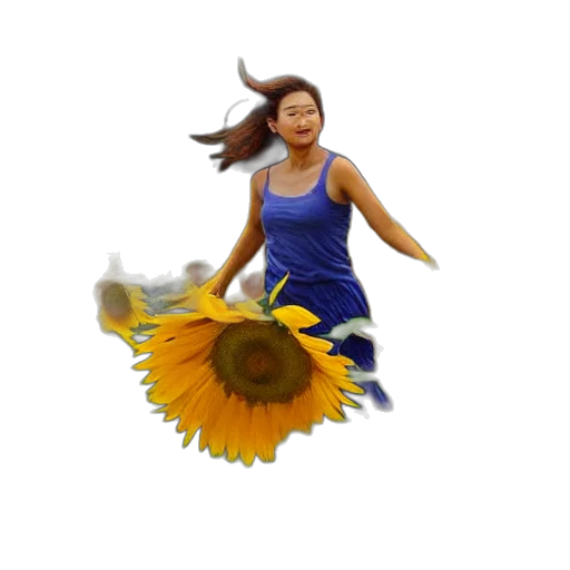 flower, umbrella, dress, 3d render transparent PNG cut-out