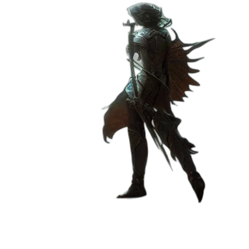 dragon, staff, sword, creature transparent PNG cut-out