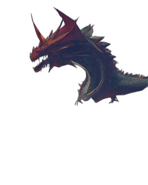 dragon, creature, animal, staff transparent PNG cut-out