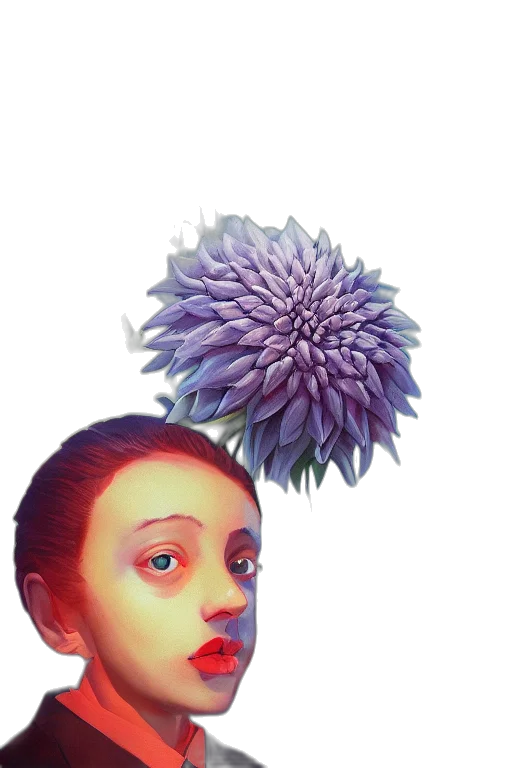 flower, face, crown, creature transparent PNG cut-out