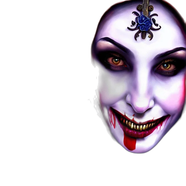 mask, face, creature, 3d render transparent PNG cut-out