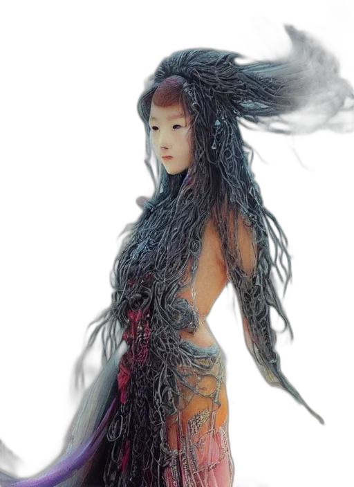 dress, hair, creature, dragon transparent PNG cut-out