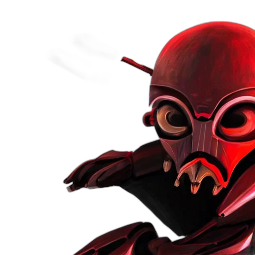mask, robot, concept art, 3d render transparent PNG cut-out
