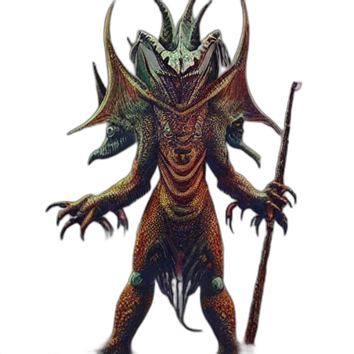staff, creature, dragon, mask transparent PNG cut-out